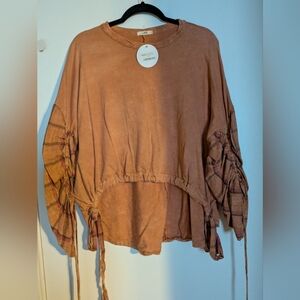 Boutique Tan Plaid Long Sleeve